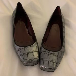 Jessica Simpson Square Toe Crocodile ballet flats